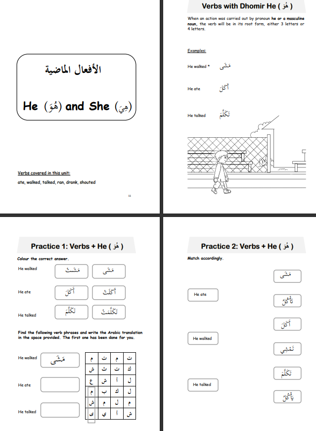 Reading and Understanding Arabic - Tasrifat Past Tense [ARABIC ASSESSMENT BOOKS]