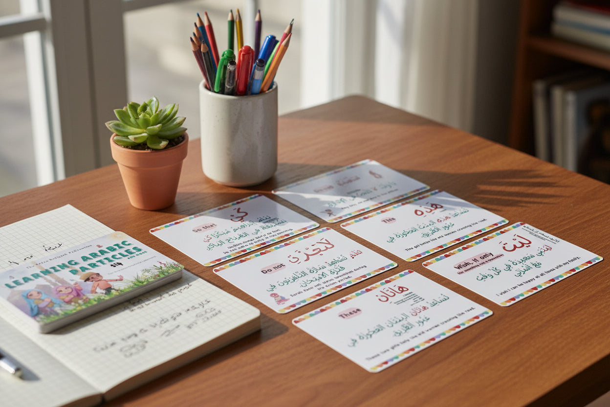 Arabic Particles List.pdf Arabic Flash Cards - Particles – The Safaa Safiyyah Publication ...